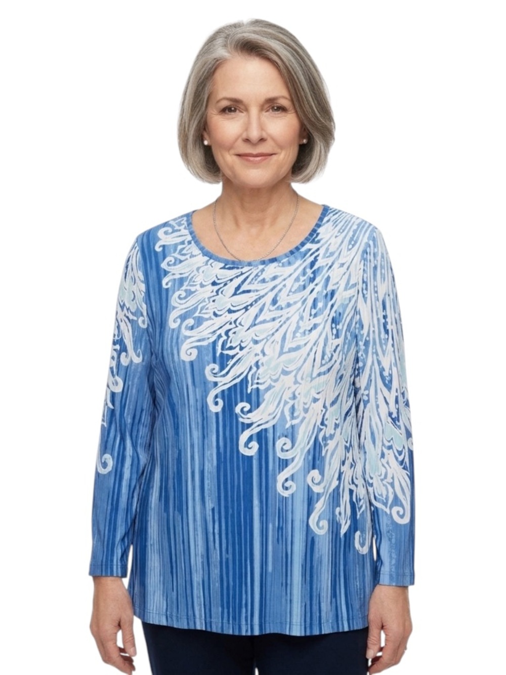 Bob Mackie Blue Wearable Art Tunic Top